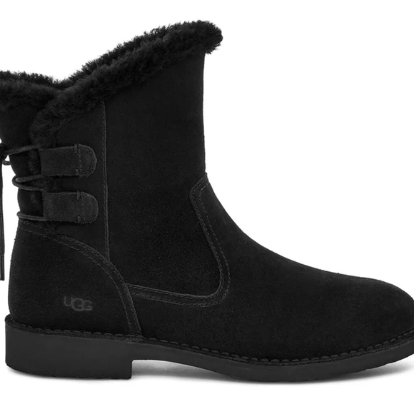 ~NEW~ UGG Naiyah Bootie Black UGG Wool Sheepskin Treadlite Boot |SALE| PICK SIZE - Picture 3 of 8